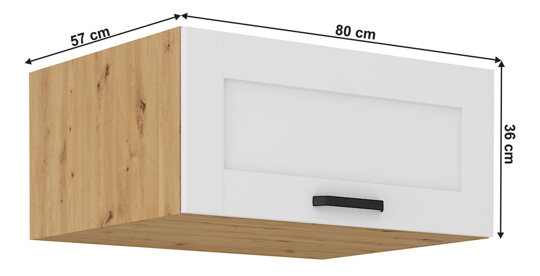 Gornji ormarić Lesana 2 (bijela + hrast artisan) 80 NAGU-36 1F 