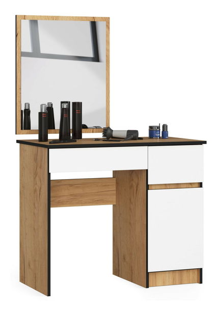 Toaletni stolić Pritha (hrast craft + bijela)