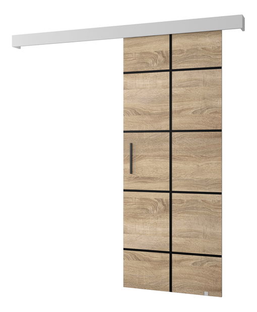 Klizna vrata 90 cm Sharlene III (hrast sonoma + hrast sonoma + crna)