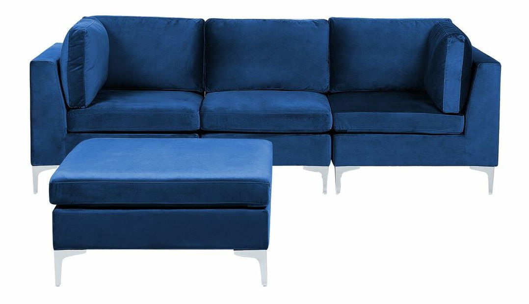 Canapea trei locuri cu taburete Eldridge (albastru)