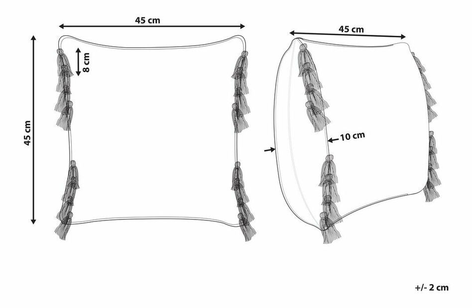 Ozdobný vankúš 45 x 45 cm Labka (viacfarebná)