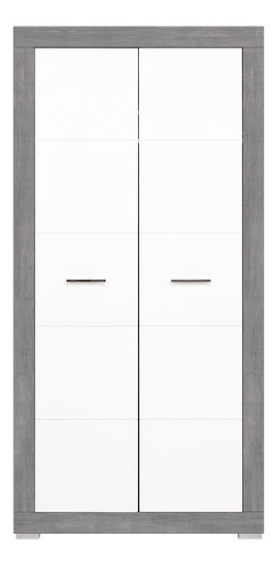 Šatníková skriňa Twin TW 9 (sivá + biela matná)