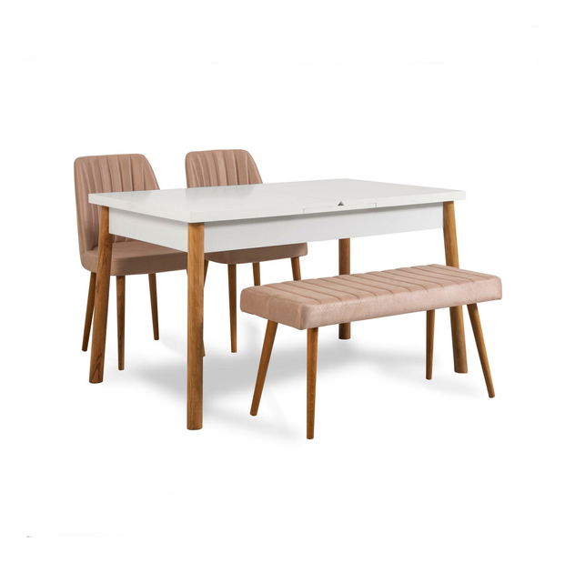 Blagovaonski set Vlasta 4 (atlantski bor + bijela + kamen) (za 4 osobe)