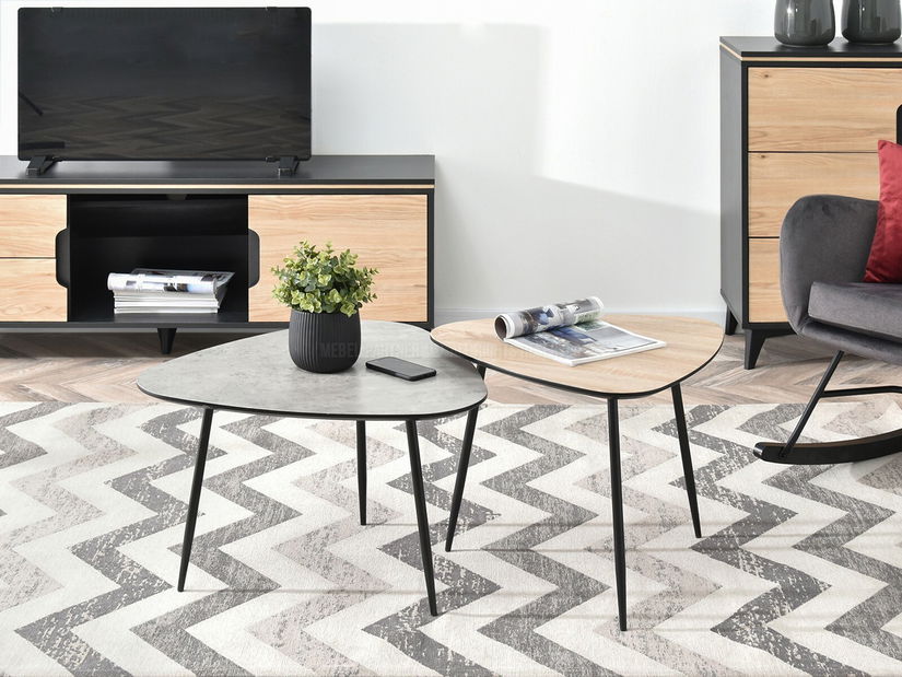 Dohányzóasztal Rossi Zest Xl (szonoma + fekete)