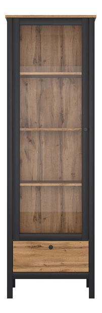 Vitrína Lorcan 1w1s (dub wotan + čierna)