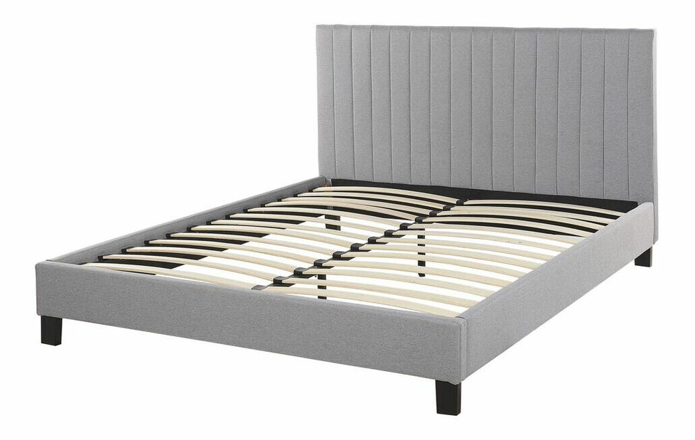 Pat matrimonial 140 cm PARASO (gri deschis) (cu somieră)