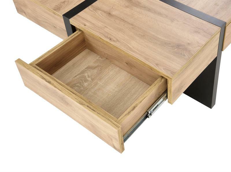 Dohányzóasztal Shanell 80 (craft tölgy + fekete)