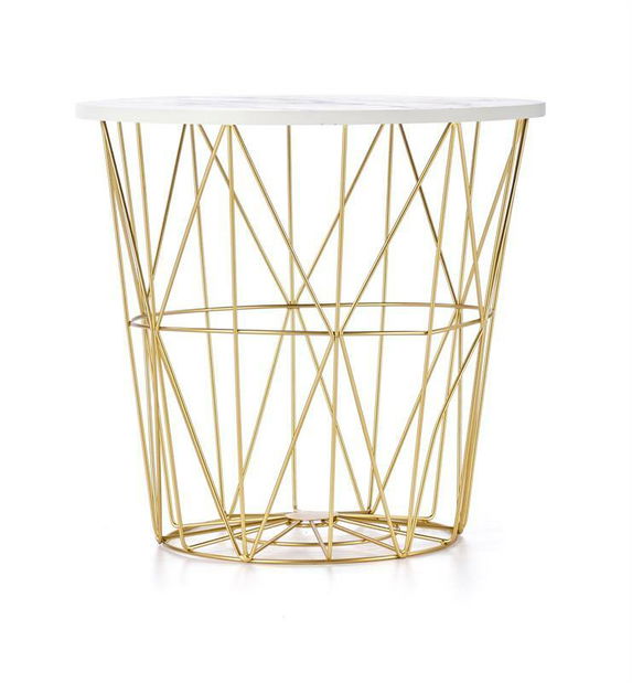 Stolić za kavu Halley (bijeli mramor + zlatna)