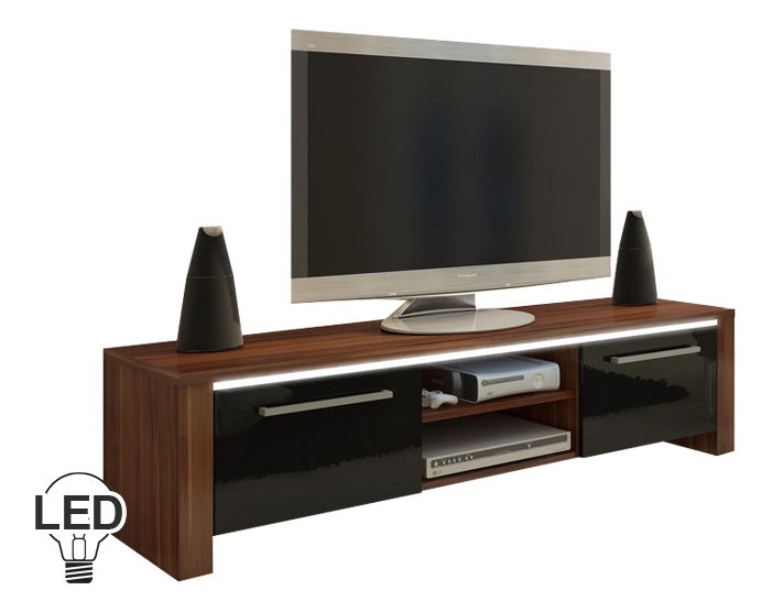 Masă TV/Dulap Freddy (prun + Negru lucios)