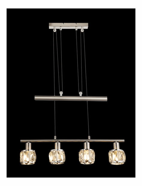 Závesné svietidlo Kris 54356-4Z (nikel + priehľadná)