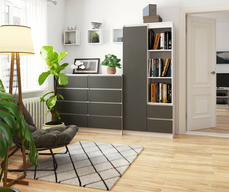 Regál Rehana (fehér + szürke)