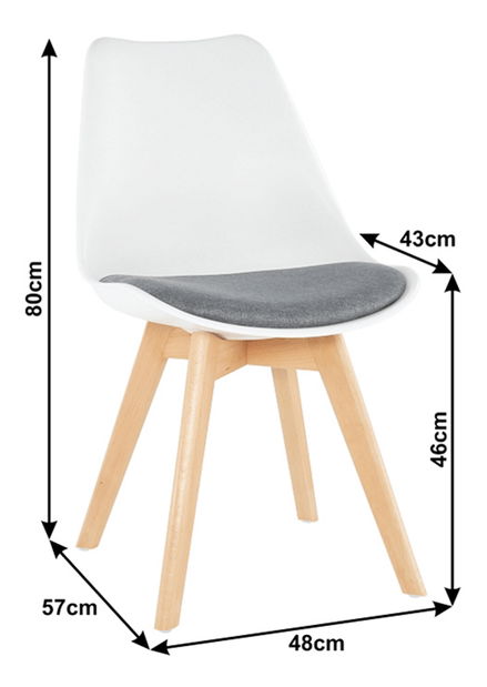 Jedálenská stolička Ambany (biela + sivá)