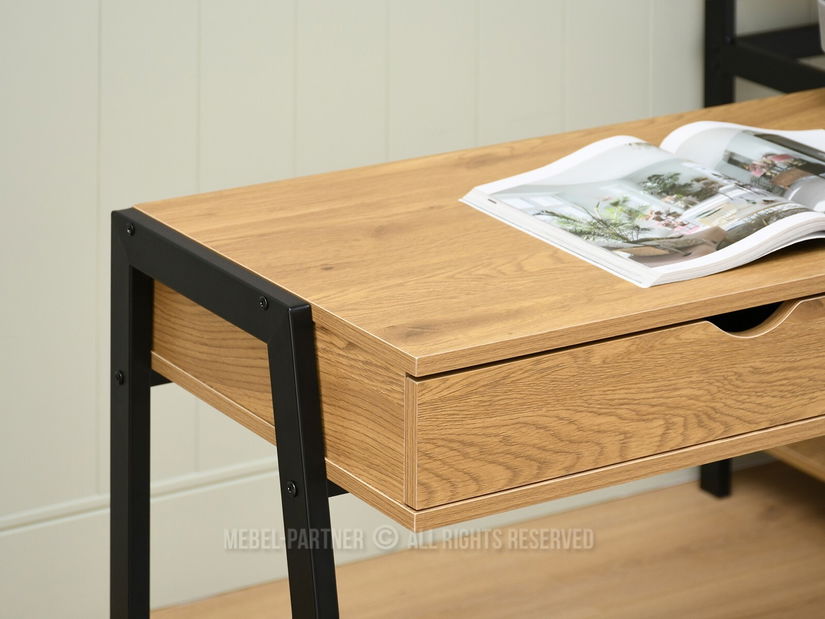 PC asztal Land (tölgy + fekete)