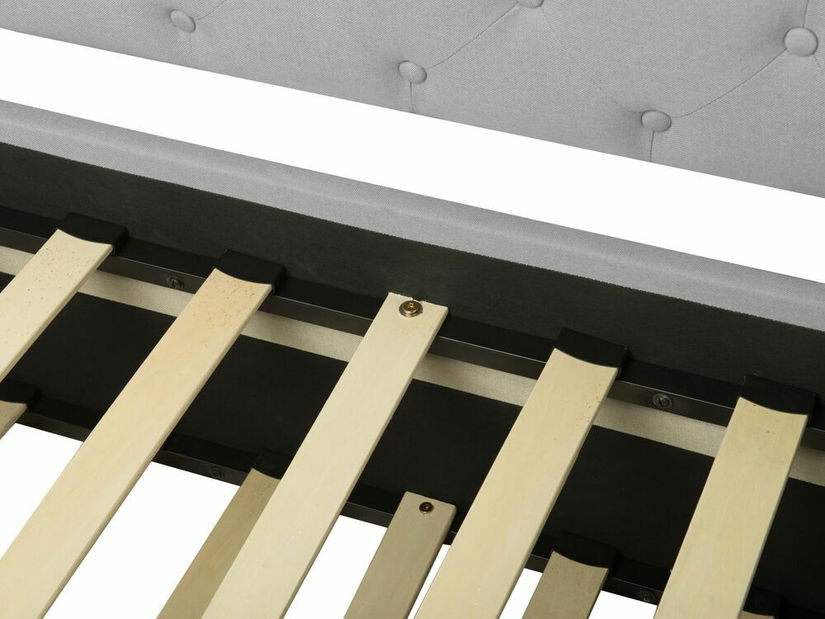 Jednolôžková posteľ 90 cm LISABON (polyester) (sivá) (s roštom)