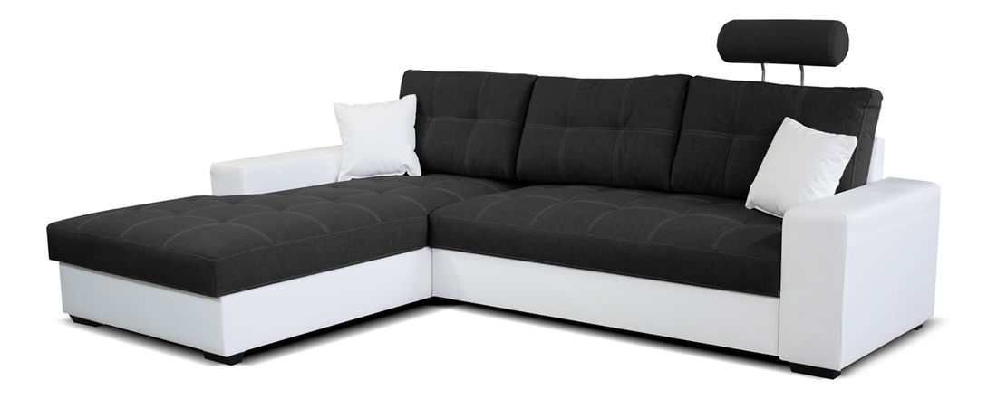 Rohová sedačka Corato L+2F (čierna + biela) (L)