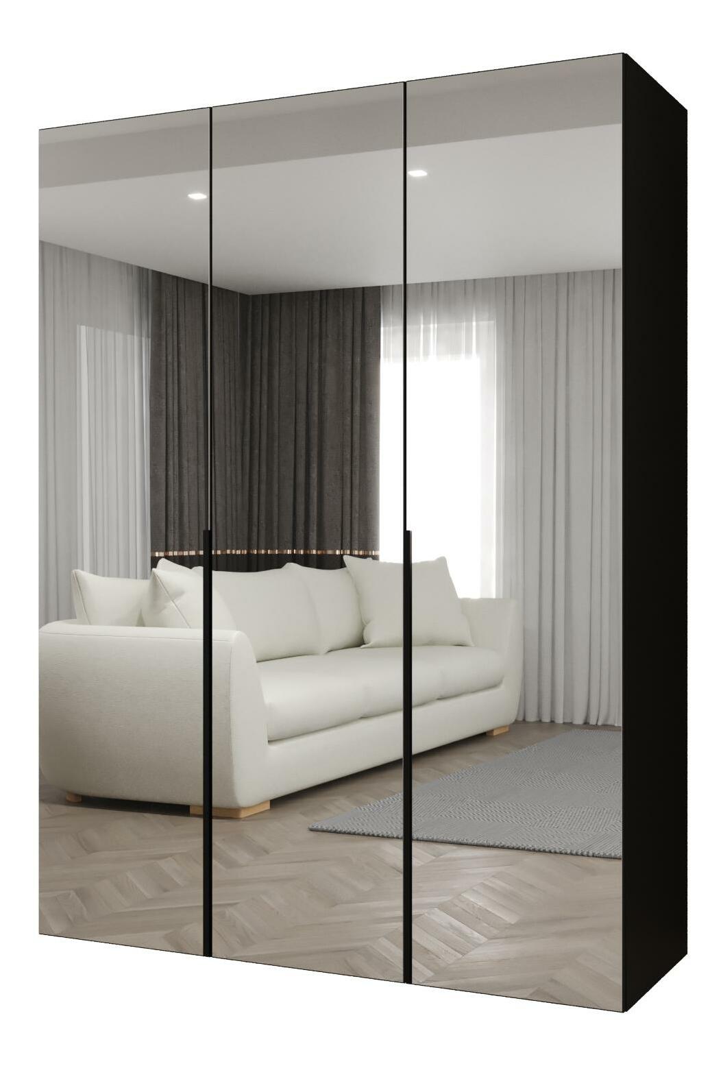 Dulap de haine 150 cm Alice 3 (Negru + Negru)