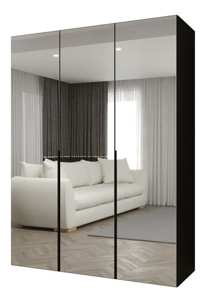 Dulap de haine 150 cm Alice 3 (Negru + Negru)