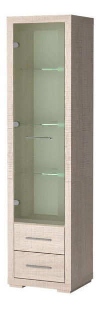 Vitrína Vega 12 (s LED osvetlením) (dub santana svetlý)