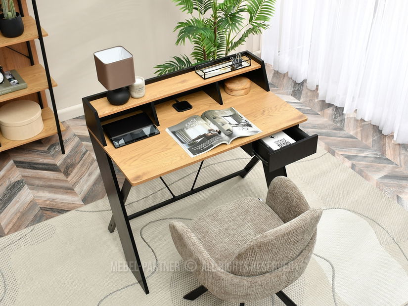 PC stolić Aspart (crni hrast + crna)