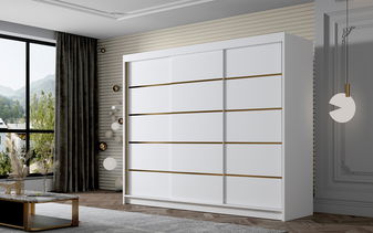 Šatníková skriňa s posuvnými dverami Amby VII (biela)