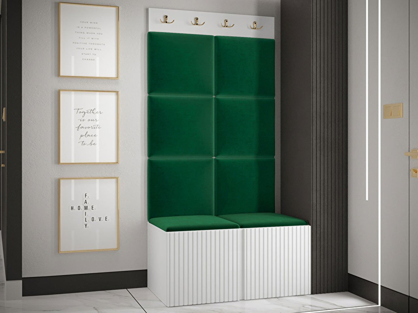 Mobilier hol Tewarota Slim IV (Alb + Verde) 