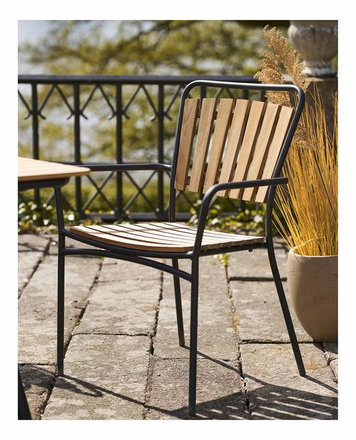 Záhradná stolička Canvoria 4 (prírodná + čierna)