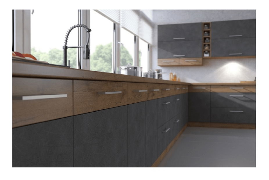 Dulap superior de bucătărie 30 G-72 1F Velaga (gri mat + stejar lancelot)