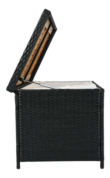 Záhradný úložný box Bilius (čierna + prírodná + krémová)