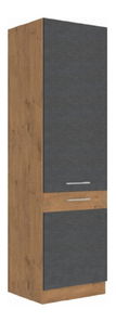 Potravinová kuchynská skrinka 60 DK-210 2F Velaga (sivá matná + dub lancelot)