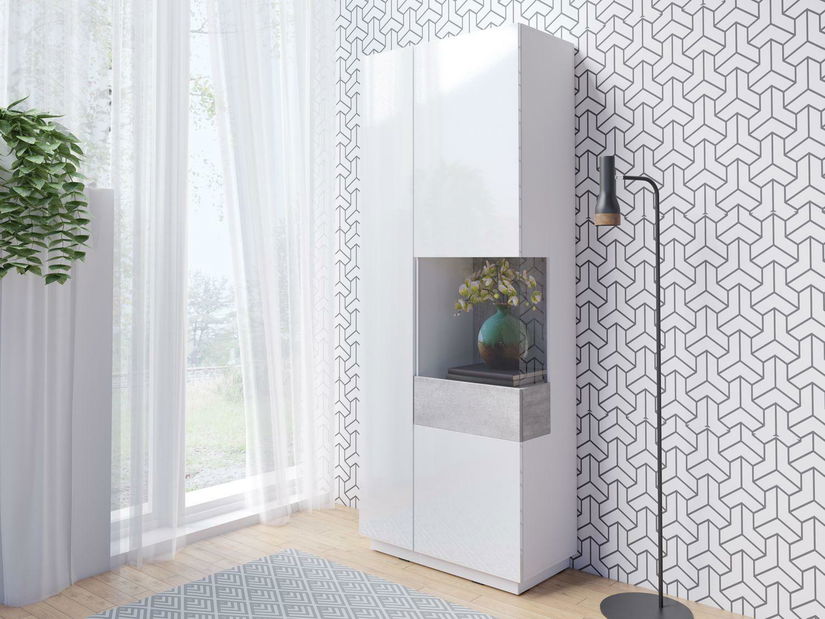 Vitrína Stacey Typ 13 (betón + biela)