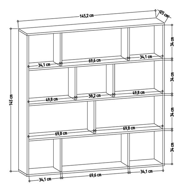 Regál Bilubi (antracit + biela) 