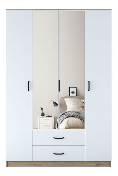 Ruhásszekrény Bafaretta 31 (tükörrel) (dió + fehér)