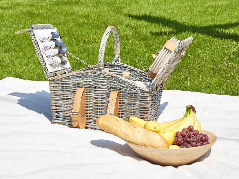 Piknik kosár Estella (természetes + szürke)
