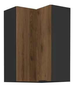 Felső sarok konyhaszekrény Monzesa 60x60 GN 90 2F (okapi dió + fekete) 