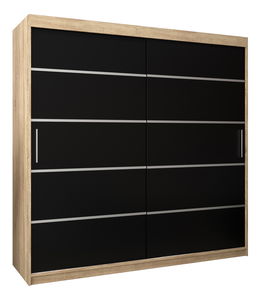 Dulap de haine 200 cm Verika 1 200 (stejar sonoma + negru)