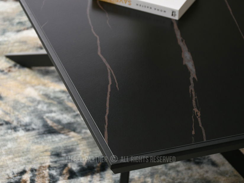 Dohányzóasztal Flint (fekete márvány + fekete)