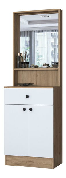 Mobilier hol Pixie 6 (nuc + alb) (cu oglindă)