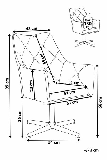 Kreslo Vainode (tmavosivá)