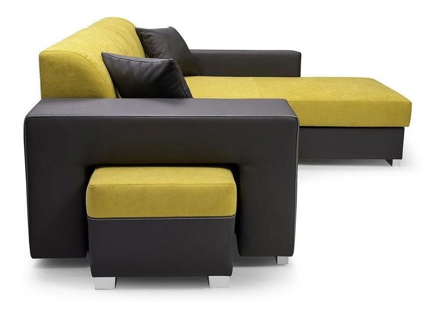 Colțar Madison (gri închis + negru) (S)