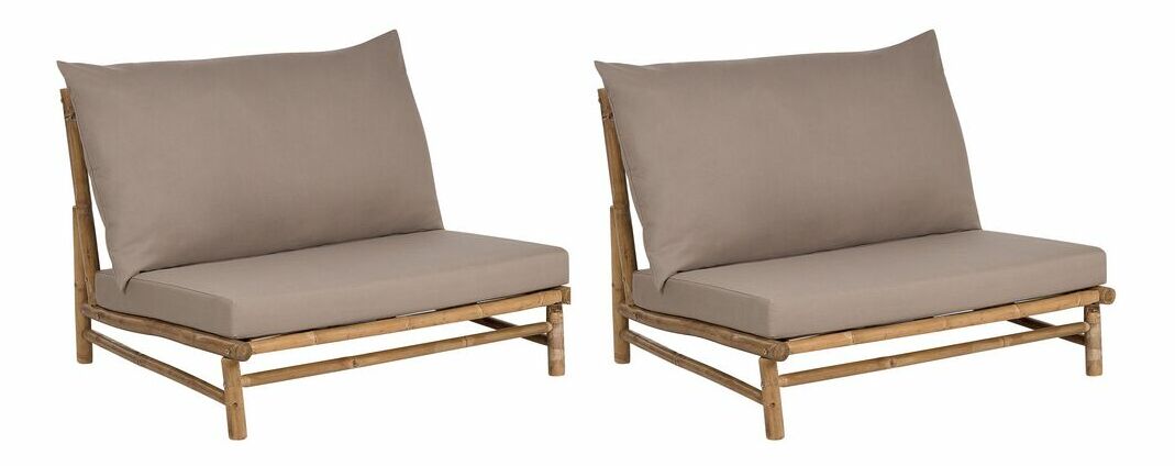 Set 2 buc scaune de grădină Theta (lemn deschis + gri închis) 