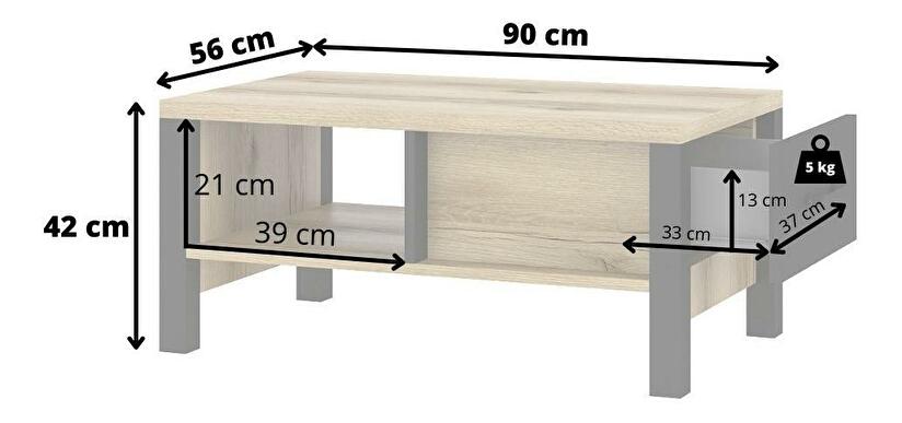 Konferenčný stolík Oralee Typ 99 (dub grand natural + čierna matná)