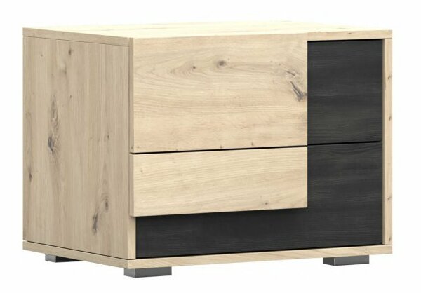 Noptieră Barca (Stejar artisan + pin nordic Negru)