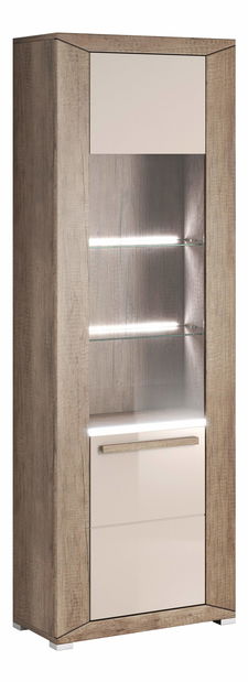 Vitrína Laurie Typ 06 P (dub canyon monument + lesk sivý pieskový)