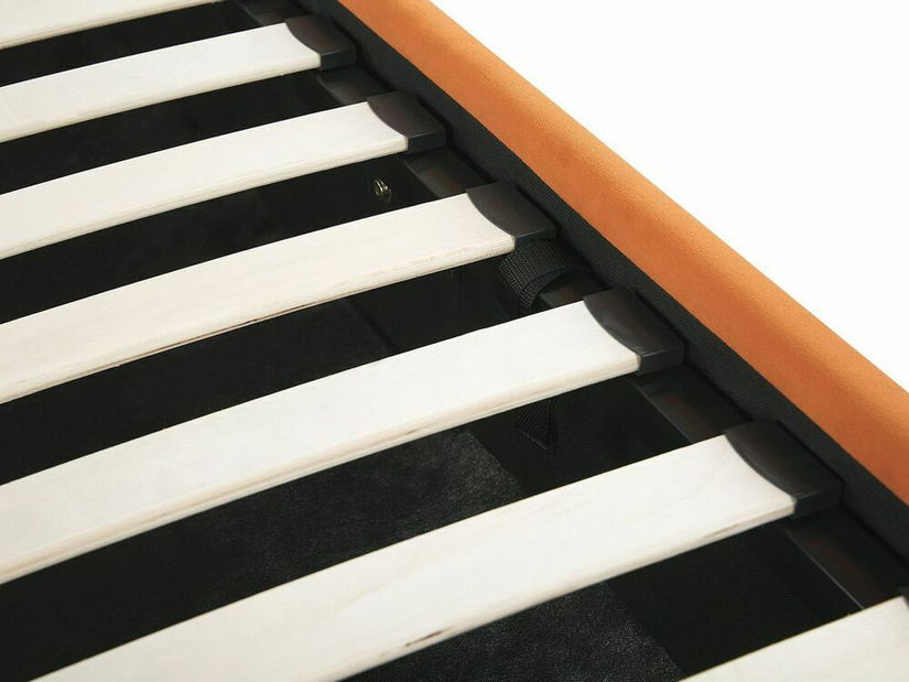 Pat matrimonial 180 cm Ruthine (portocaliu) (cu somieră și sp. depozitare)