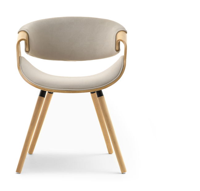 Jedálenská stolička Busque (béžová + dub)