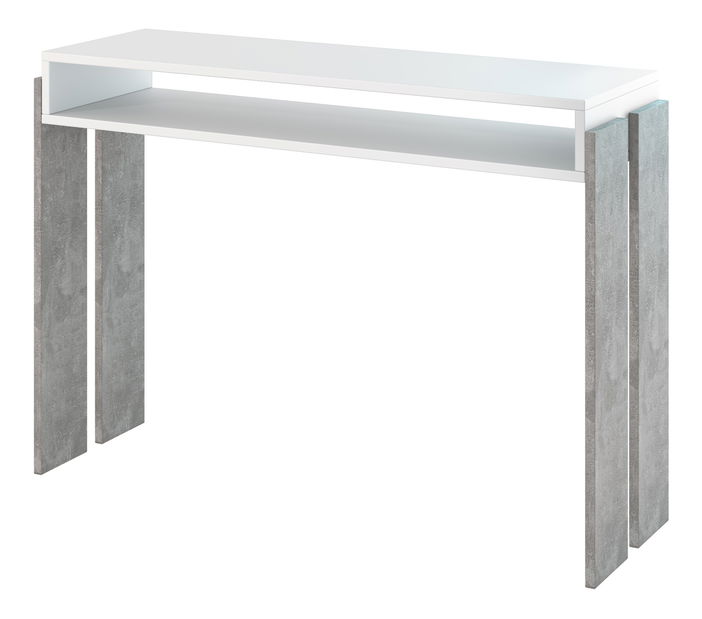 Konzolový stolík Ramea (biela + kameň)