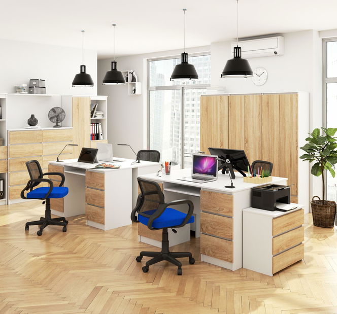 PC stolić Behati (bijela + hrast sonoma)