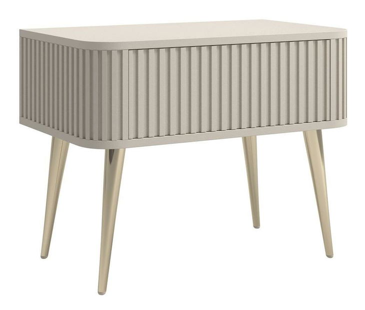 Éjjeliszekrény Oglio O1 (szürkés bézs + arany)