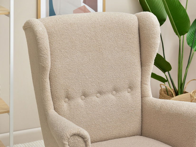 Fotoliu cu urechi Margis (bej + alb)