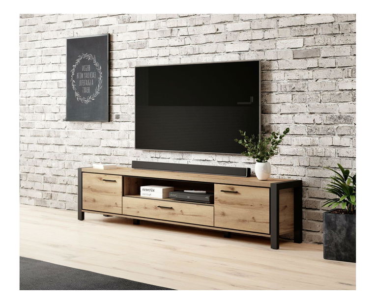 TV stolić/ormarić Armin Typ 40 (hrast taurus + mat crna)